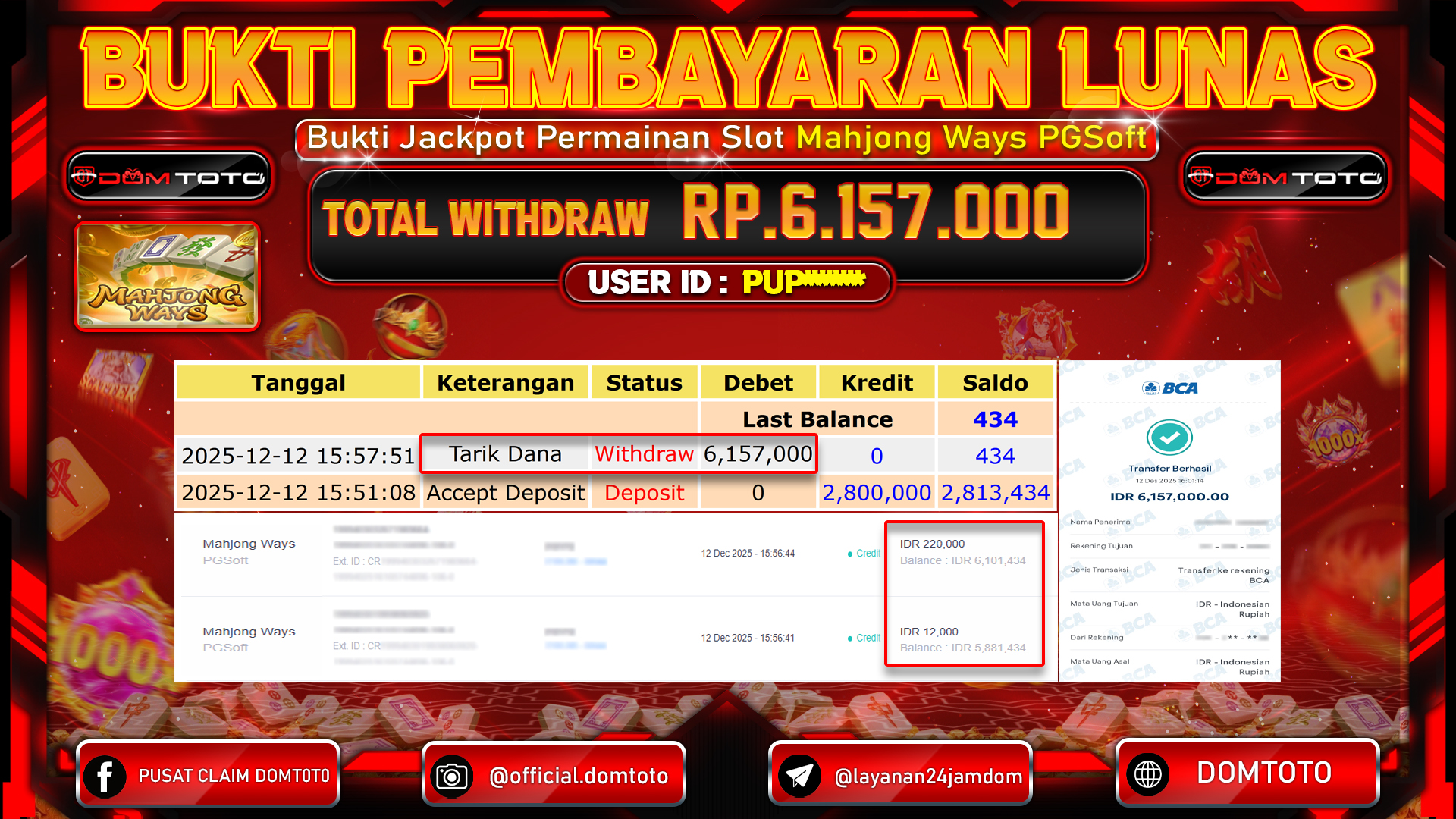 JACKPOT SLOT Mahjong Ways PGSoft 12 DECEMBER 2025